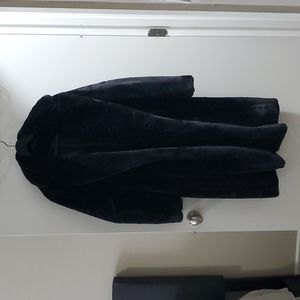 Black Faux Fur Duster, Made in Italy